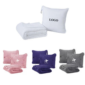 بطانية وسادة قابلة للطي مخصصة من الفانيلا صوف 2 في 1 بطانية وسادة للسفر - Product Image 1