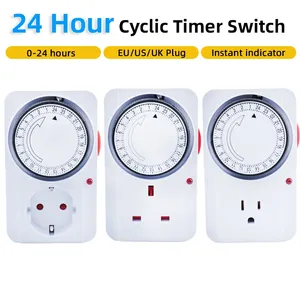 Temporizador Inteligente Cíclico <span class=keywords><strong>de</strong></span> 24 Horas HOT24, Enchufe EU/US/UK, Programable, Apagado Automático Mecánico, Protección Contra Sobrecarga, 16A - Product Image 2