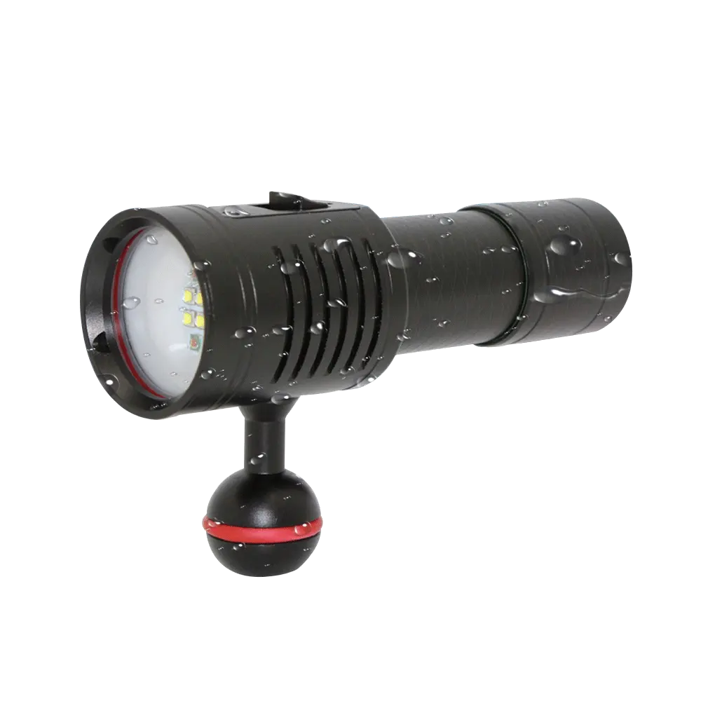 Lampe de poche professionnelle de plongée à lumière LED, lumière rouge et blanche, éclairage sous-marine, lampe de remplissage spéciale pour la photographie