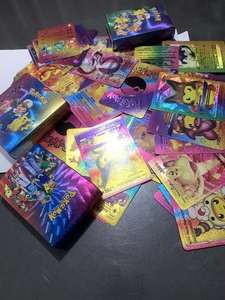 <strong>Pokemoned</strong> <strong>Gold</strong> Foil Pikachu Flash Collection Set of Pocket Monster Flash <strong>Cards</strong> Plastic Material with Paper Backing - Product Image 2