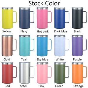 Premium 24oz Double Wall Vacuum Insulated Travel Mug 304 Stainless Steel Coffee <b>Cup</b> with Handle Custom Logo Laser Engraving for - Product Image 1