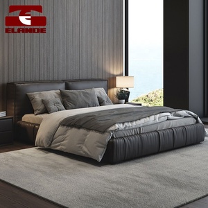 Lit en cuir capitonné, style moderne, luxe léger, minimaliste, <span class=keywords><strong>lits</strong></span> de chambre à coucher, 1,8 m, lit <span class=keywords><strong>double</strong></span> en cuir, chambre à coucher, lit <span class=keywords><strong>double</strong></span> - Product Image 2