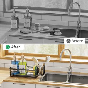 Multi Functional Sink Drainer <b>Rack</b> With Tray Quick Dry Countertop Storage Organizer For Kitchen Sponge And Dishcloth - Product Image 4