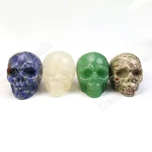 New Natural Gemstone 3CM Skull Crystal Craving Engraving Healing Stone Craft For Home GIft Decoration Souvenir