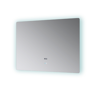 Miroir de salle de bain LED sans cadre de luxe, anti-buée, rétroéclairé, intelligent, avec capteur tactile, horloge et affichage de la température