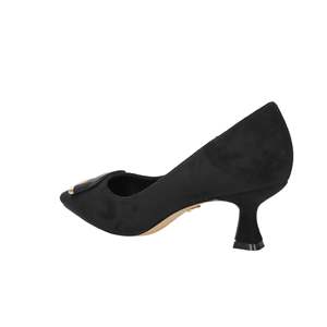 Gold & Gold Donna Decollete' GP880 Nero <b>Pumps</b> <b>Black</b> Suede Pointed Toe Low Heel Women's Shoes - Product Image 3