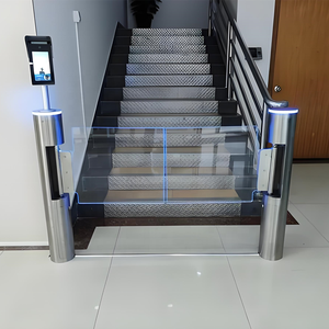 Tourniquet automatique à cylindre vertical à ouverture et fermeture automatiques pour entrée et sortie de supermarché, reconnaissance faciale, acier inoxydable, 2 voies - Product Image 1