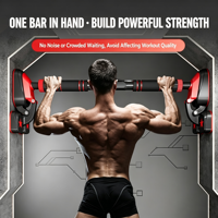 Barre de traction horizontale pour musculation à domicile, en acier et mousse, fixation murale ou sur porte, sans perçage, durable, pour porte coulissante