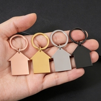 Porte-clés en forme de maison en acier inoxydable avec impression UV par sublimation pour branding immobilier
