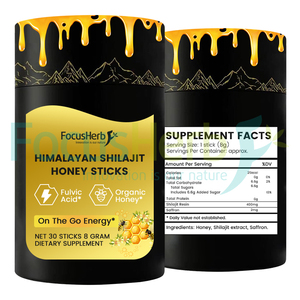FocusHerb - Barras de Resina de Shilajit Puro del Himalaya con Miel Orgánica, 30 Barras, Apoyo Energético para Adultos - Product Image 3