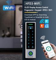 Sistema de Control de Acceso a Puertas con Huella Dactilar y RFID WiFi Tuya, con Logotipo Personalizable, Pantalla OLED Exterior Impermeable