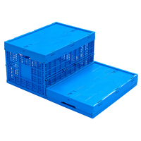 Conteneur en maille pliable et recyclable avec couvercle solide empilable pour caisse de stockage logistique multifonctionnelle