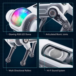 Petit <span class=keywords><strong>Robot</strong></span> <span class=keywords><strong>Chien</strong></span> Intelligent Télécommandé Little Merchant <span class=keywords><strong>King</strong></span>, Contrôle Vocal, Détection de Geste, Éducatif, Cyberpunk, Amusant et Interactif - Product Image 6