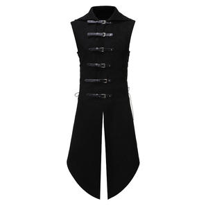 Chaleco Steampunk gótico negro para hombre, traje de hombre de doble botonadura victoriana <span class=keywords><strong>Medieval</strong></span>, chalecos, abrigo de cola, <span class=keywords><strong>disfraz</strong></span> de graduación para escenario - Product Image 1
