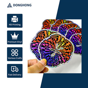 キラキラ永久ステッカーカスタムUV印刷防水取り外し可能PVCビニールステッカーロゴラベルステッカー電話ラップトップ用 - Product Image 2