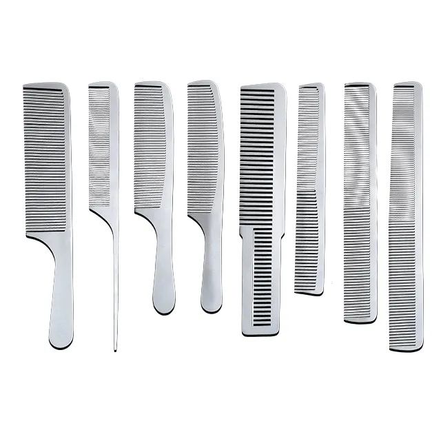 Kaynak fabrika Metal saç tarak çelik saç kesimi Combs Detangling saç düzleştirici bölüm tarak kuaför aksesuarları