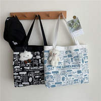 Nouvel Arrivage Sac Fourre-Tout en Toile Durable avec Fermeture Éclair, Motif Graffiti Cartoon Ours Mignon, Idéal pour les Trajets Quotidiens et l'École