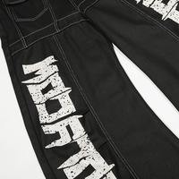 Jean coupe-courbe style streetwear hip-hop – Design décontracté multi-poches, patchwork unique, pantalon ample à jambe large