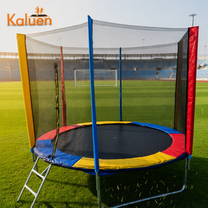 Trampoline rond coloré <span class=keywords><strong>Kaluen</strong></span> de 6/8/10/12/14/16 pieds avec filet de protection pour la famille, tapis en PP pour l'amusement des enfants - Product Image 1