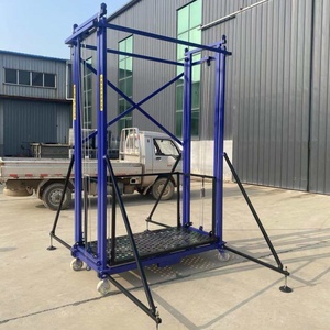 Piattaforma di Lavoro Elettrica Mobile per Ponteggi, Elevatore <span class=keywords><strong>Elettrico</strong></span> per Ponteggi 6m, Carico 500 kg, <span class=keywords><strong>Ponteggio</strong></span> <span class=keywords><strong>Elettrico</strong></span> con Telecomando - Product Image 2
