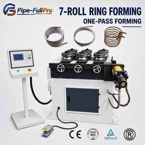 Machine à bobiner les tuyaux CNC à 7 rouleaux pour anneaux spirales en acier inoxydable, équipement de formage automatique des tubes en une seule passe - Product Image 1