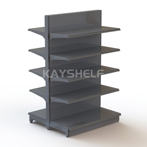 Le double supermarché dégrossi commercial rayonne le rayonnage noir de gondole de support - Product Image 2
