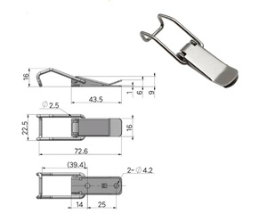 מתכוונן נירוסטה ברזל תיבת הכלים toggle לצייר קו latch באביב - Product Image 5