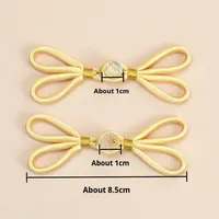 Nouveaux boutons de grenouille de style chinois pour Qipao : Tissu papillon perlé en feuille d'or, accessoires Hanfu tissés à la main vintage pour femmes