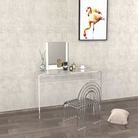 Bureau moderne en acrylique transparent personnalisable pour chambre, salon et hôtel - Bureau de coiffure et d'étude