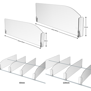 Hookei High Quality Supermarket Shelf Dividers Acrylic Shelf Divider for Closet 10 Pieces Per Set Factory Price - Product Image 5