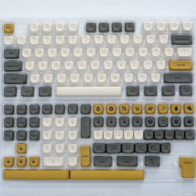Glimmer Keycaps KOA Profile Keycaps PBT DYE-SYB Keycap Set for 61/64/68/84/87/100/104/108 Retro Gaming Mechanical Keyboard