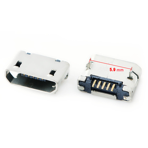 Conector MicroUSB hembra, espaciado de pines de 5.9mm, 6.4mm, 7.2mm, interfaz de carga de datos para PCB - Product Image 2
