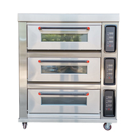 Guangzhou 3 niveles 6 bandejas cocina comercial horno eléctrico máquina de pan equipo horno pan pastel