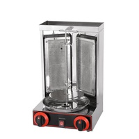 Équipement RTK Multifonctionnel à Trois Têtes, Machine à Shawarma Kebab Commerciale à Double Combustible Gaz, Mini, Fabrication Alimentaire, Acier Inoxydable 304 de Qualité Alimentaire