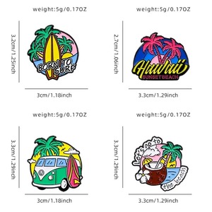 <span class=keywords><strong>Andiamo</strong></span> in spiaggia spille smaltate nate per il Surf albero di cocco spille al tramonto Hawaii - Product Image 4