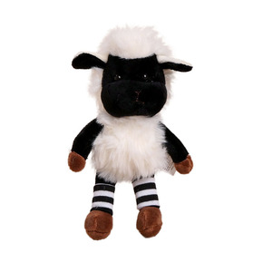 Figurine en peluche mignonne de mouton à poils longs debout, en polyester, 31cm-50cm, à face noire, poupée compagnon, accessoires cadeaux, Shaun - Product Image 5