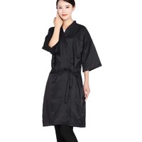 Cape de Coiffure Antistatique Imperméable Noire Coupe Slim Modèle Kimono K-2 pour Permanente et Coloration – Fournitures Professionnelles