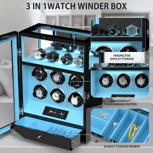 <span class=keywords><strong>Remontoir</strong></span> de <span class=keywords><strong>montre</strong></span> personnalisé Technologie de boîte Empreinte digitale 3 6 9 fentes <span class=keywords><strong>Montre</strong></span> Vault Luxe en cuir bleu <span class=keywords><strong>Remontoir</strong></span> <span class=keywords><strong>automatique</strong></span> de <span class=keywords><strong>montre</strong></span> - Product Image 3