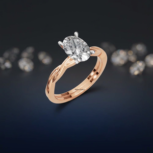Elegante Anillo de Compromiso Solitario con Diamante Ovalado Cultivado en Laboratorio, Certificado por IGI, Oro 10K 14K 18K, Plata 925 935, para Regalo - Product Image 1