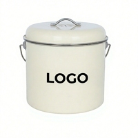 Poubelle à compost de comptoir intérieure personnalisée avec logo, 3/5/8L, en acier inoxydable, pour la cuisine