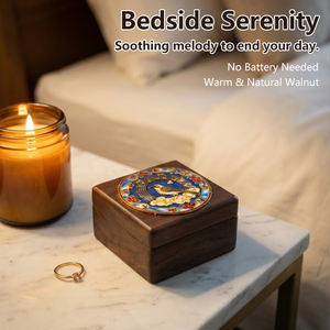 क्सोन्ने एनमेल अखरोट संगीत बॉक्स, जन्मदिन वैलेंटाइन के दिन उपहार के लिए हवा-अप संगीत गहने बॉक्स - Product Image 5