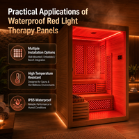 Panneau de luminothérapie infrarouge proche étanche pour le corps entier, détoxification, thérapie par sudation profonde, intégration sauna infrarouge, OEM ODM pour sauna