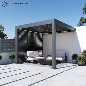 Pérgola Bioclimática de Aluminio <span class=keywords><strong>para</strong></span> Jardín, Montada en Pared, 3x3m, Impermeable, con Persianas, Tamaño Personalizado, Prestige OEM - Product Image 1