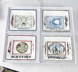 Plateau de rangement pour cartes de tarot en porcelaine osseuse, série Lune, rétro, décoratif et créatif - Product Image 1