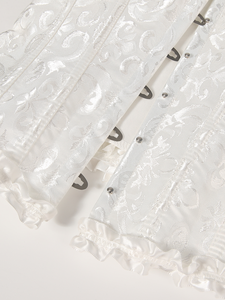 새로운 스타일 바디 쉐이핑 신부 코르셋 원피스 피시본 복부 허리 넥타이 레이스 자수 활 장식과 섹시한 코르셋 - Product Image 4