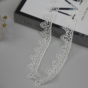 Sang trọng mô hình hoàng gia mật độ cao thêu ren vải vàng trắng ren TRIM cho Evening Đảng Dresses quần áo sử dụng - Product Image 3