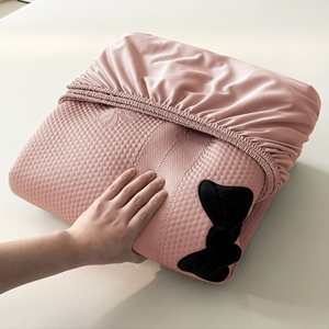 Fitted Ice Silk Bed <b>Sheet</b> 0.9m Embroidered Breathable Summer Home Use - Product Image 5