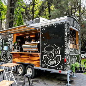 Camión de Comida Móvil para Café, Té con Leche y Helados, de Acero Inoxidable, 13 pies, 4 Ruedas, Estilo Retro Comercial para Exteriores - Product Image 4