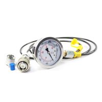 Pression hydraulique pour kit de couplage 40MPA 6000PSI avec 1 manomètre, 1 pour tuyau et 2 raccords pour pièces d'excavatrice