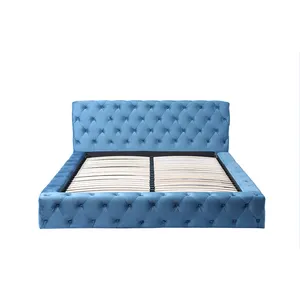 Ücretsiz örnek mobilya yatak odası beyaz mekanizması düşük profil seti lüks depolama kral tam yatak